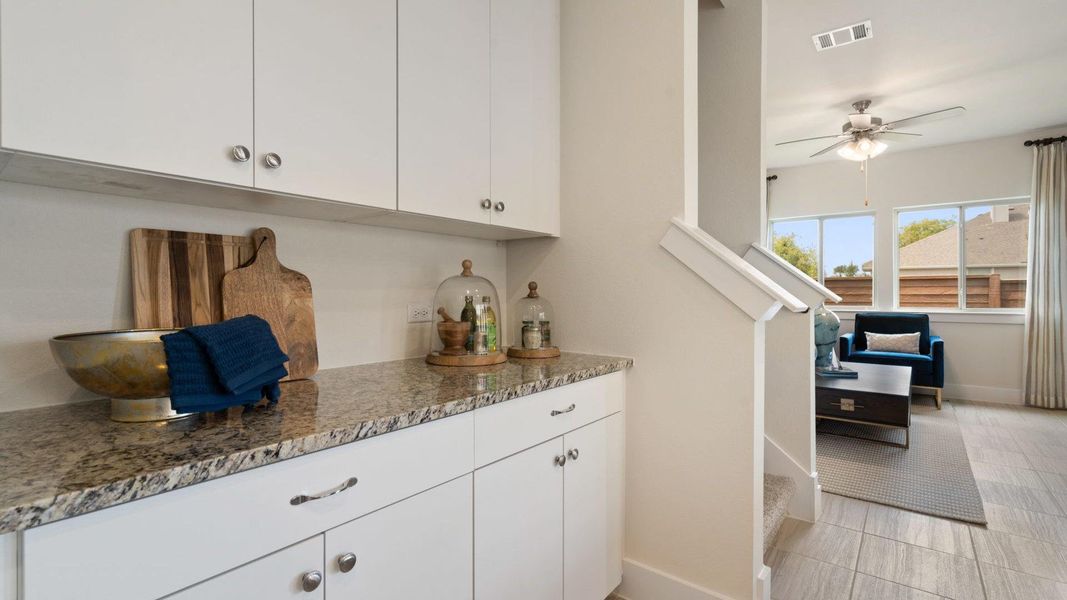 Furnished interior view inside a new home in Saddle Creek Twinhomes, Georgetown (Image 31). Furnished interior view inside a new home in Saddle Creek Twinhomes, Georgetown (Image 31).