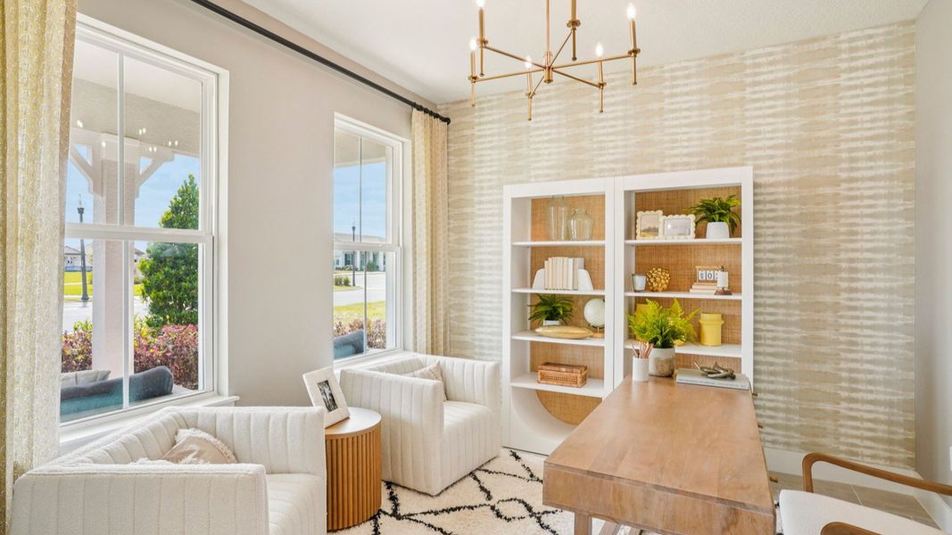 Representative furnished interior of a home built from the Sweetgum by DRB Homes in Ardisia Park, New Smyrna Beach (Image 37).