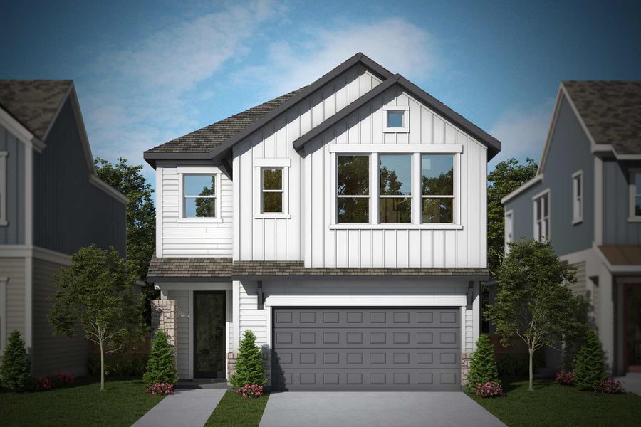 Representative exterior photo of a completed home built from the The Alderwood by David Weekley Homes in Easton Park – Nelson Village - Haven Series, Austin, TX (Image 2).