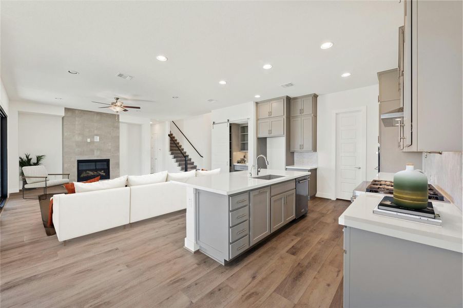 Furnished interior view inside a new home in Rough Hollow, Lakeway (Image 5). Furnished interior view inside a new home in Rough Hollow, Lakeway (Image 5).