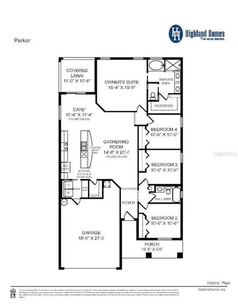 2D floor plan layout of this home in Ridgewood South, Riverview, FL (Image 2).