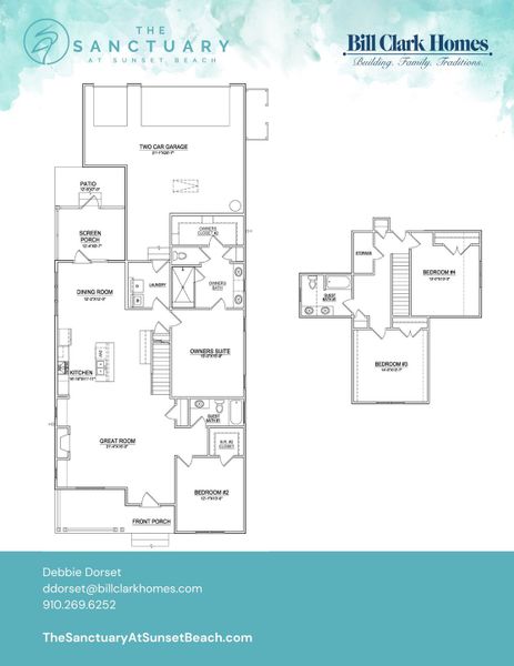 2D floor plan layout of this home in The Sanctuary at Sunset Beach, Sunset Beach, NC (Image 6).