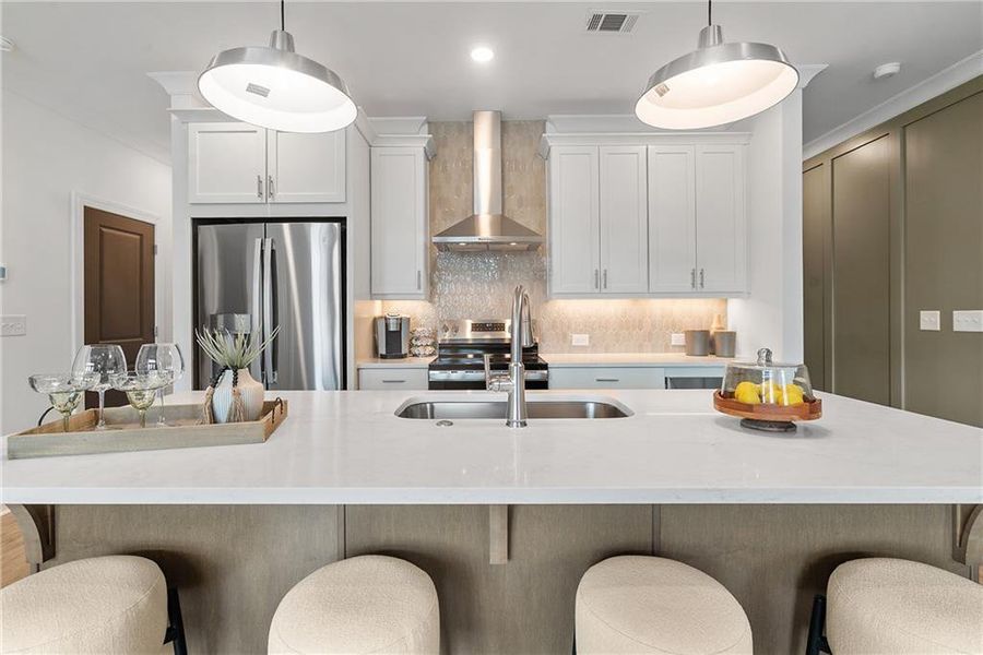 Furnished interior view inside a new home in Market Square at Sawnee Village, Cumming (Image 9). Furnished interior view inside a new home in Market Square at Sawnee Village, Cumming (Image 9).