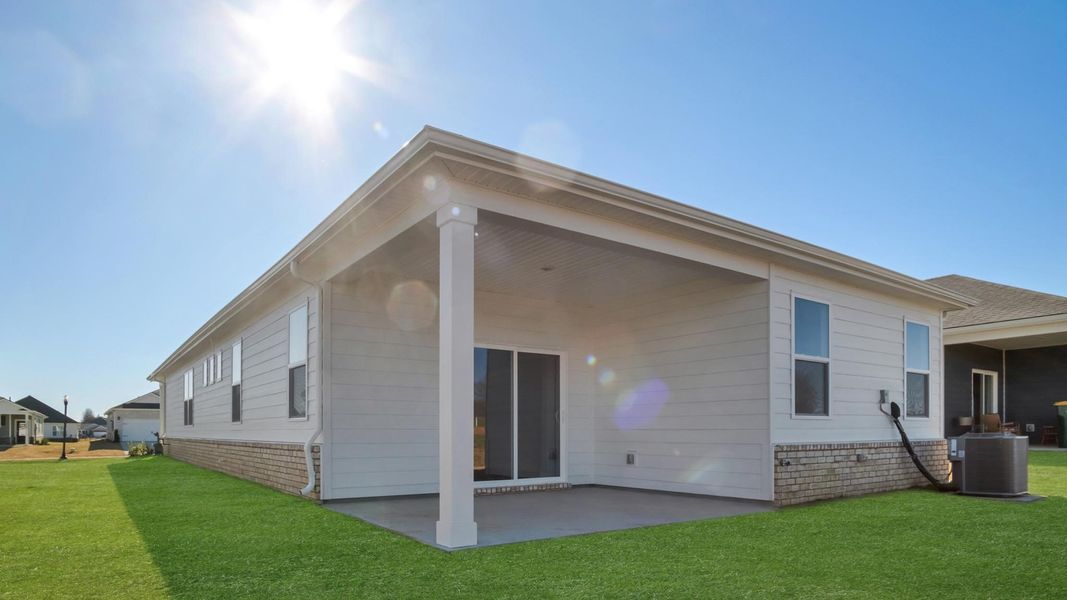 Exterior details and patio area of a home in Nexus South, Gallatin (Image 3). Exterior details and patio area of a home in Nexus South, Gallatin (Image 3).