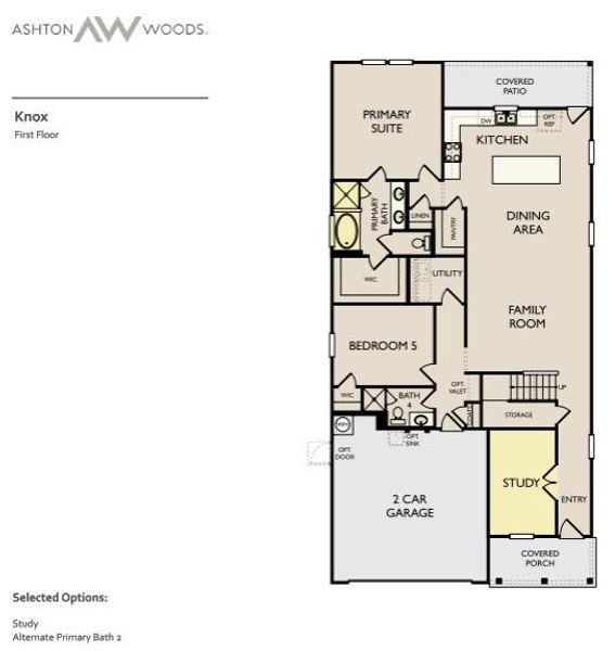 2D floor plan layout of this home in Berry Creek Highlands, Georgetown, TX (Image 3).