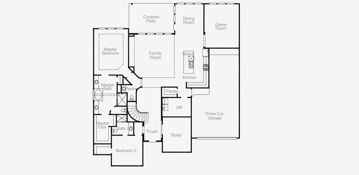 2D floor plan layout for the Weston by Coventry Homes in 6 Creeks, Kyle, TX (Image 4).