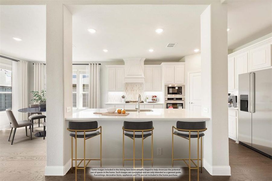 Furnished interior view inside a new home in Union Park Classic 55, Little Elm (Image 10). Furnished interior view inside a new home in Union Park Classic 55, Little Elm (Image 10).