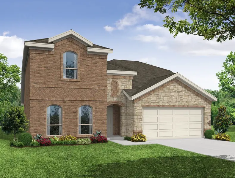 Representative exterior photo of a completed home built from the Phoenix by Impression Homes in De Berry Reserve, Royse City, TX (Image 8). Representative exterior photo of a completed home built from the Phoenix by Impression Homes in De Berry Reserve, Royse City, TX (Image 8).