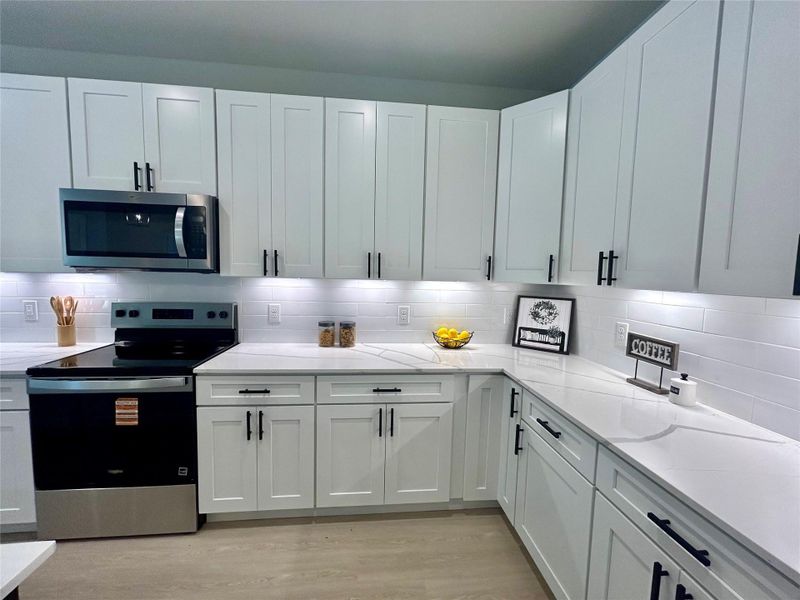 Under cabinet lighting.