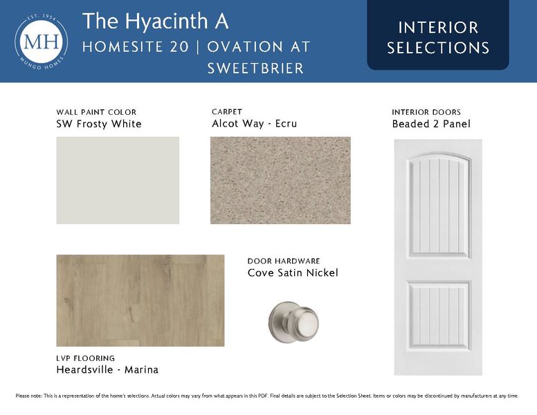 Sample of building materials used in homes in Ovation at Sweetbrier, Durham (Image 5).
