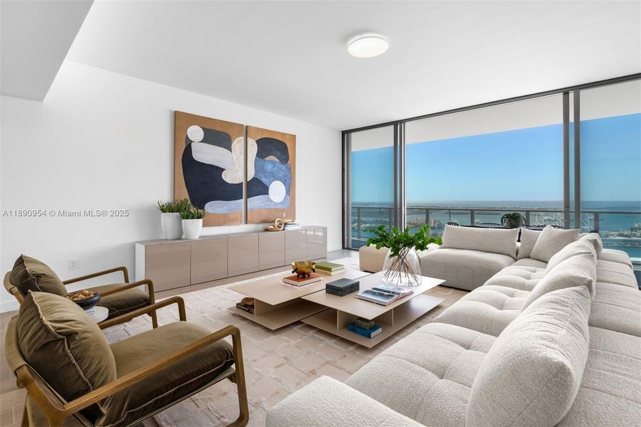 Furnished interior view inside a new home in Five Park, Miami Beach (Image 15). Furnished interior view inside a new home in Five Park, Miami Beach (Image 15).