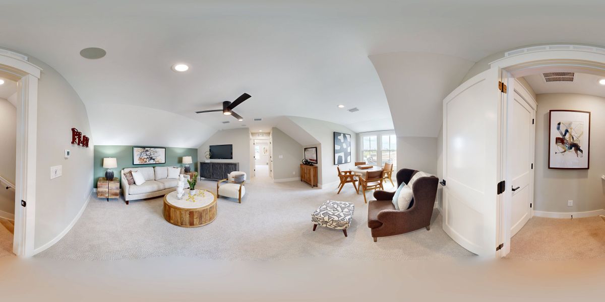 Representative furnished interior of a home built from the Portico by Epcon Communities in The Courtyards at Summit Hill, Dallas (Image 41).