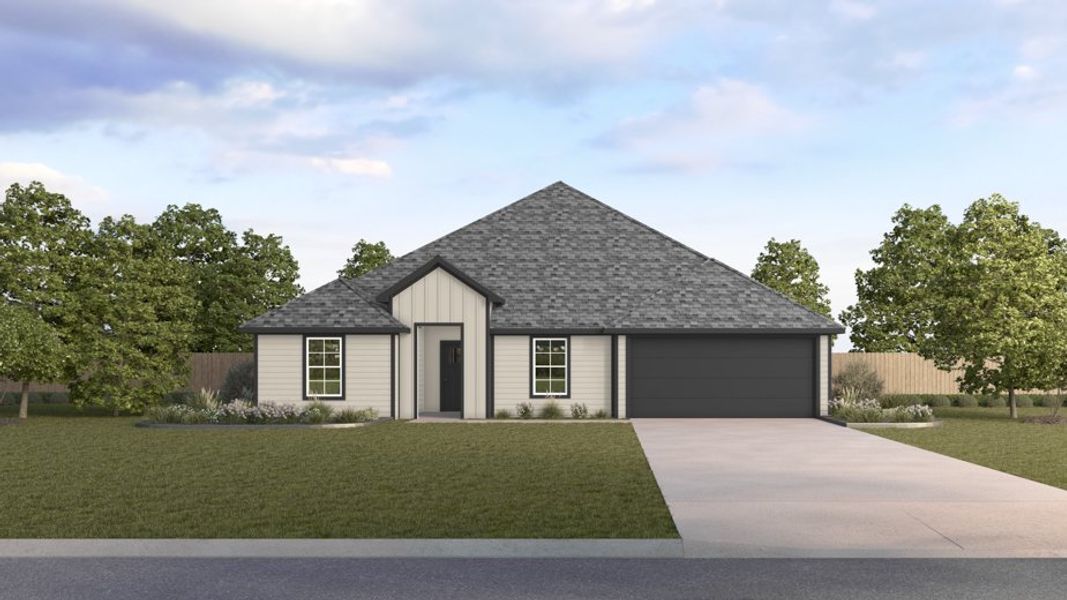 Front exterior of a new home in Waverly Estates, Josephine, TX, highlighting curb appeal (Image 1). Front exterior of a new home in Waverly Estates, Josephine, TX, highlighting curb appeal (Image 1).