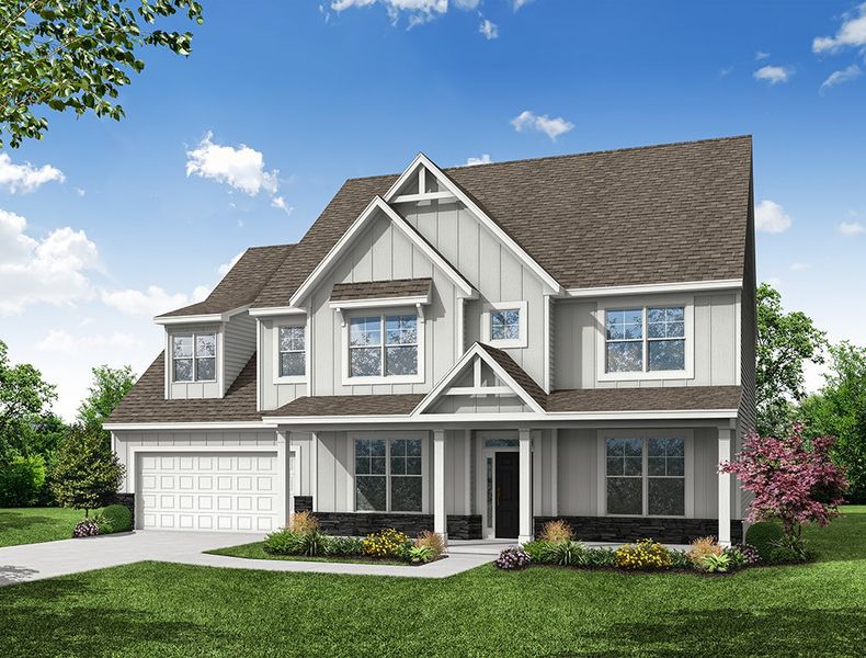 Representative exterior photo of a completed home built from the Roanoke by Eastwood Homes in Arbordale Reserve, Blythewood, SC (Image 12).