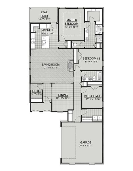 2D floor plan layout for the Rousseau III H by DSLD Homes in Natureview, Freeport, FL (Image 2). 2D floor plan layout for the Rousseau III H by DSLD Homes in Natureview, Freeport, FL (Image 2).