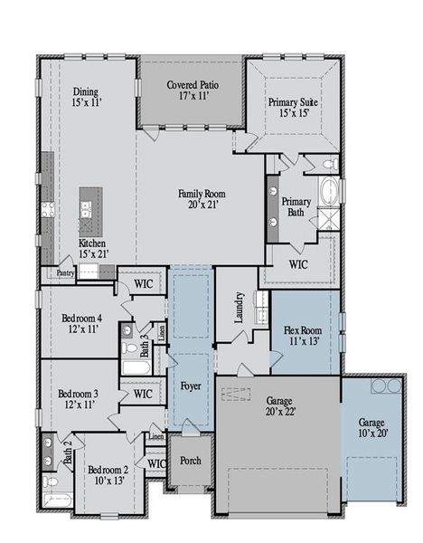 2D floor plan layout of this home in Lake Breeze, Lavon, TX (Image 2). 2D floor plan layout of this home in Lake Breeze, Lavon, TX (Image 2).