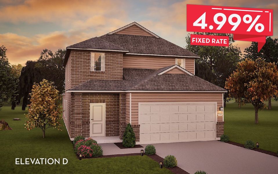 Front exterior of a new home in Windrose Green, Angleton, TX, highlighting curb appeal (Image 1). Front exterior of a new home in Windrose Green, Angleton, TX, highlighting curb appeal (Image 1).