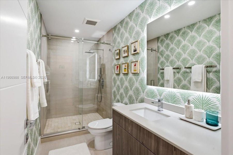 Furnished interior view inside a new home in , Miami Beach (Image 9).