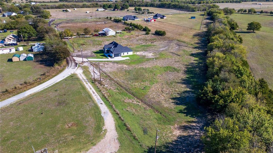 Aerial view featuring a rural view