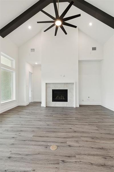 Stunning finishes in this grand family room make it the place to be!