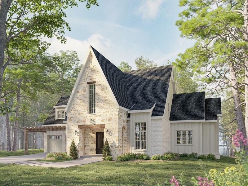 Front exterior of a new home in , Acworth, GA, highlighting curb appeal (Image 1).