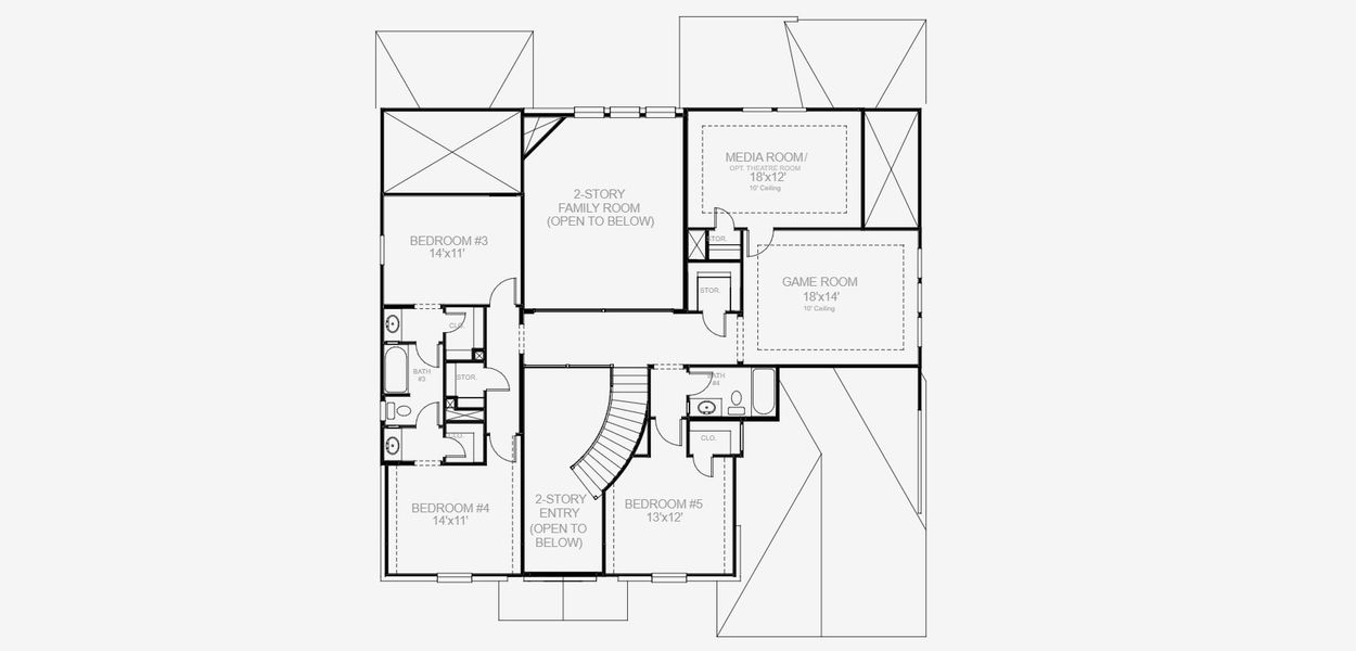 2D floor plan layout for the 3798W by Perry Homes in Sweetgrass 80', Haslet, TX (Image 3). 2D floor plan layout for the 3798W by Perry Homes in Sweetgrass 80', Haslet, TX (Image 3).