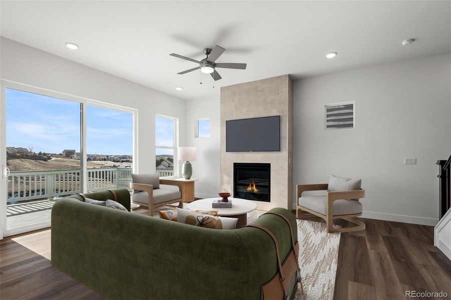 Furnished interior view inside a new home in Trailside at Cottonwood Creek, Colorado Springs (Image 9). Furnished interior view inside a new home in Trailside at Cottonwood Creek, Colorado Springs (Image 9).