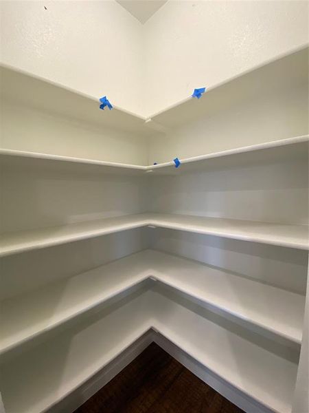 View of large corner pantry