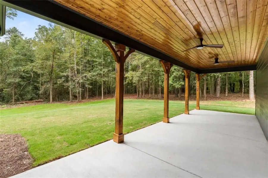Exterior details and patio area of a home in , Bowdon (Image 4).