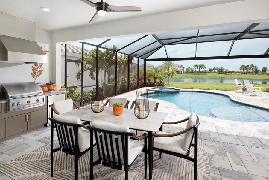 Representative furnished interior of a home built from the Pelican by Homes by WestBay in Crosswind Ranch, Parrish (Image 13).