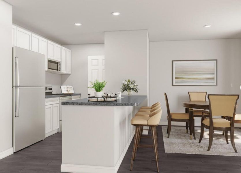 Furnished interior view inside a new home in Pirate's Cove Estates, Vidor (Image 6).