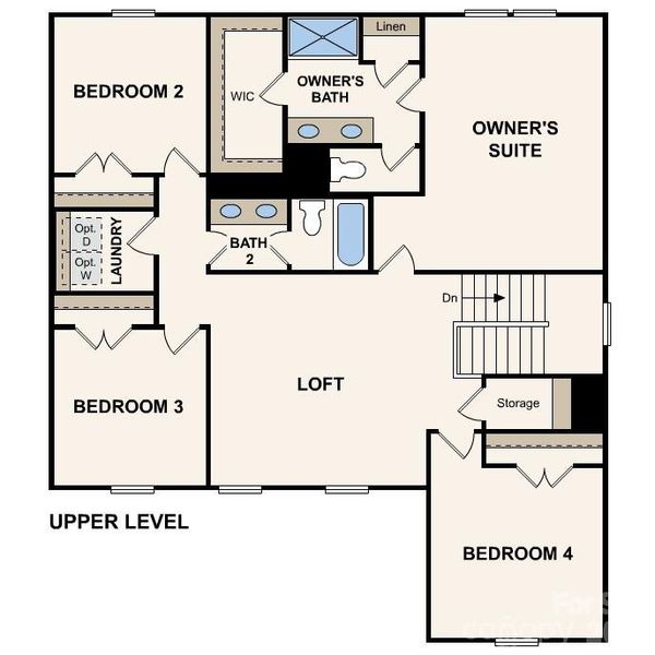 2D floor plan layout of this home in Grants Landing, Salisbury, NC (Image 3).