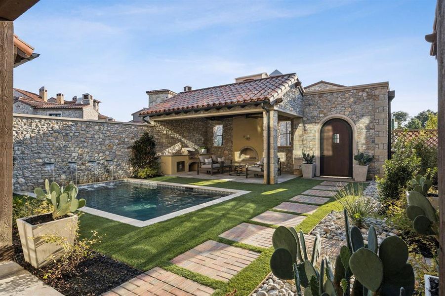 Front exterior of a new home in , Westlake, TX, highlighting curb appeal (Image 21). Front exterior of a new home in , Westlake, TX, highlighting curb appeal (Image 21).