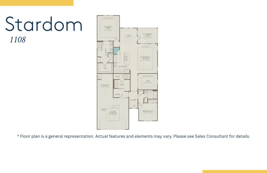2D floor plan layout of this home in Solserra, Shallotte, NC (Image 4).