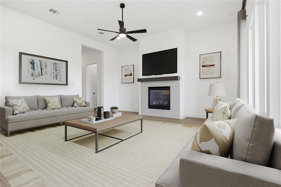 Furnished interior view inside a new home in Pecan Grove, Burleson (Image 9). Furnished interior view inside a new home in Pecan Grove, Burleson (Image 9).