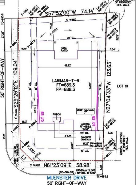 6801 Muenster Drive Preliminary Plot Plan