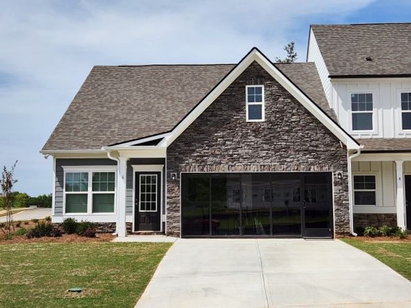 Representative exterior photo of a completed home built from the Waterford Townhome by Piedmont Residential in The Retreat at Browns Ridge, Newnan, GA (Image 25).