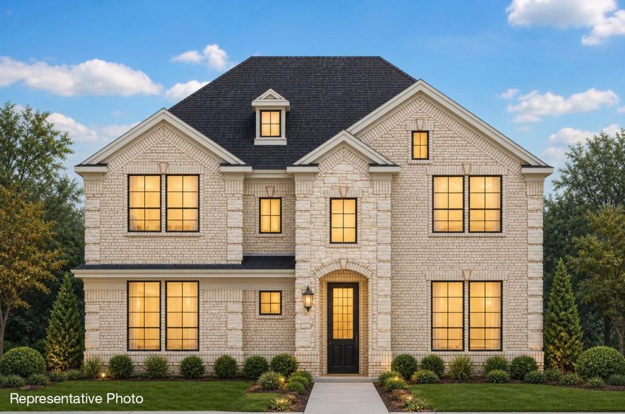 Representative exterior photo of a completed home built from the Royal Whitehall II by Grand Homes in Goodland in Prairie Ridge, Venus, TX (Image 15).