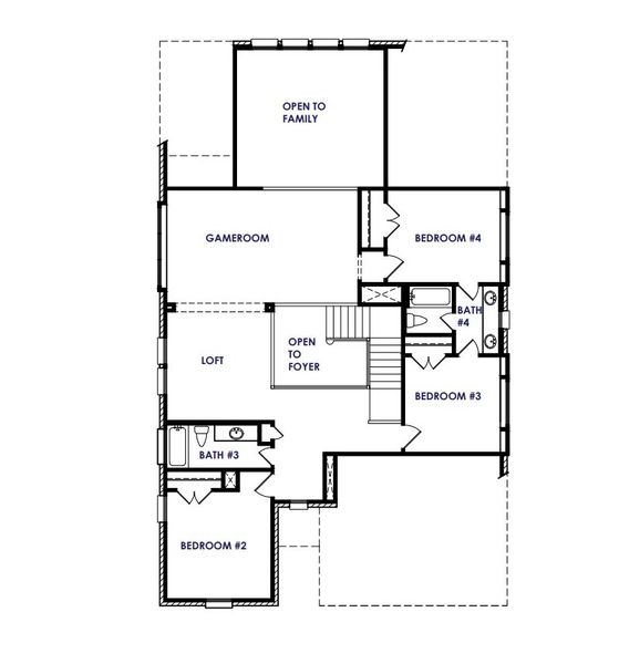 2D floor plan layout of this home in Corner Stone Ranch, Howe, TX (Image 3).