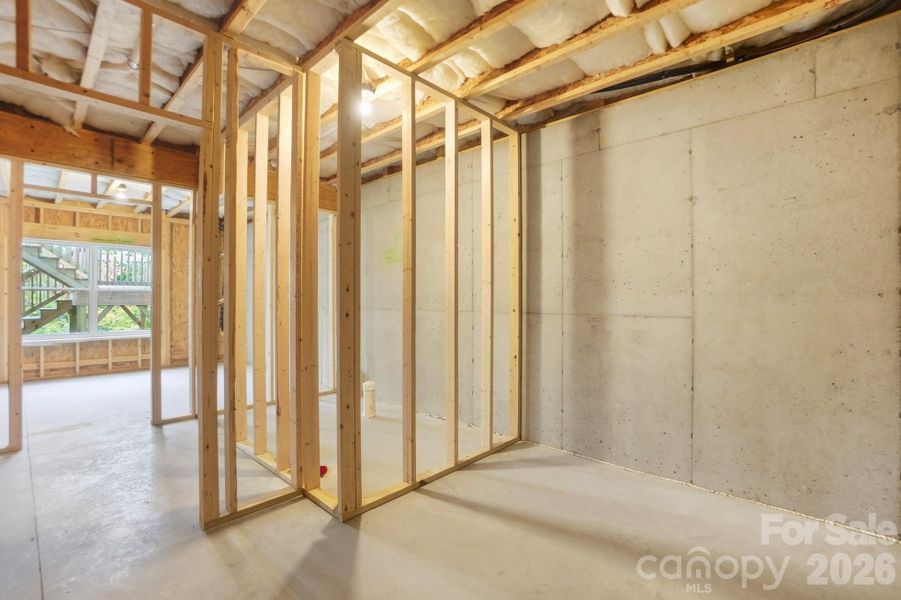 Framed and plumbed for a 5th bedroom and 4th full bath, perfect 2nd primary suite