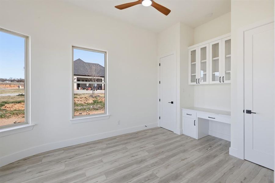 4th bedroom with built-in desk. 4th bedroom with built-in desk.