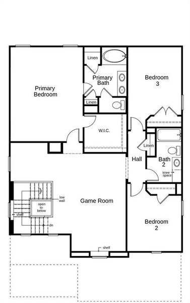 This floor plan features 3 bedrooms, 2 full baths, 1 half bath, and over 2,500 square feet of living space.