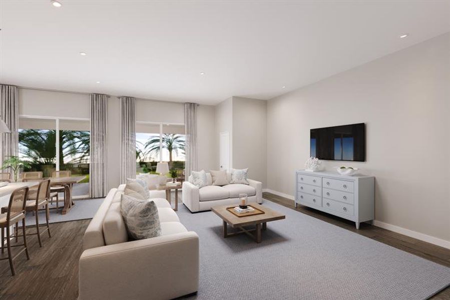 Representative furnished interior of a home built from the Caledonia by Ryan Homes in Lost Tree Preserve, Vero Beach (Image 2).