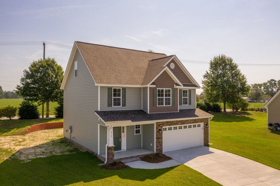 Representative exterior photo of a completed home built from the Rockbridge by Bill Clark Homes in Davenport Farms, Winterville, NC (Image 30).