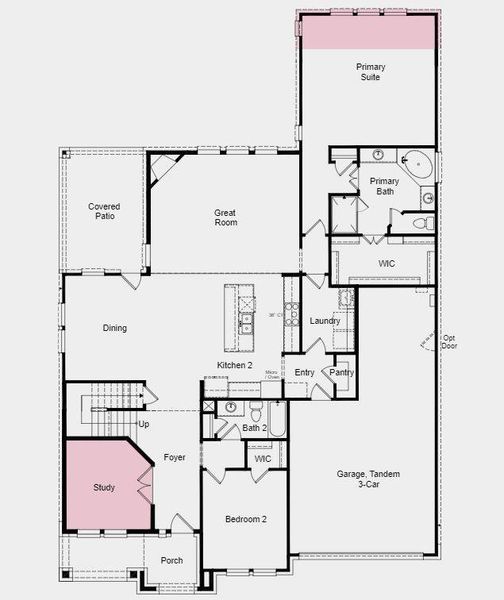 Structural options added include: Media room, optional extended primary suite and study.