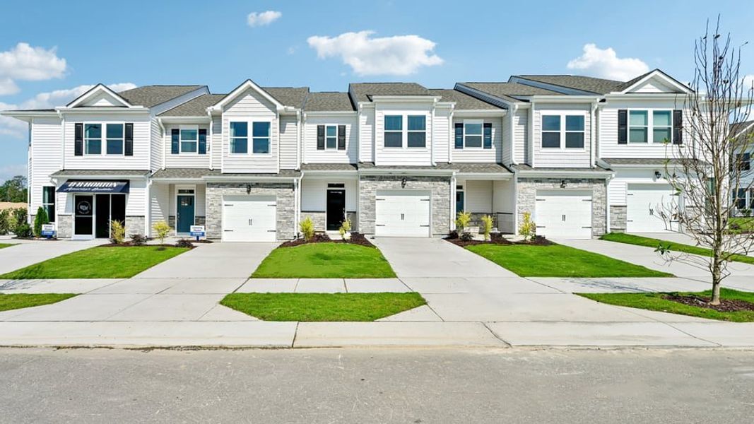 Representative exterior photo of a completed home built from the Carson by D.R. Horton in Chapel Townes, Raleigh, NC (Image 2). Representative exterior photo of a completed home built from the Carson by D.R. Horton in Chapel Townes, Raleigh, NC (Image 2).