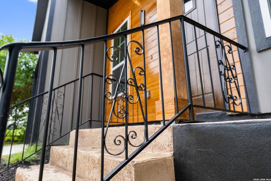 Exterior details and patio area of a home in , San Antonio (Image 34).