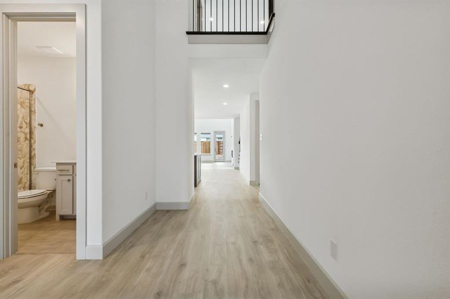 Featuring sight lines from the front through to the rear of the home, this grand entry area is the perfect place to welcome family and friends into your new dream home!