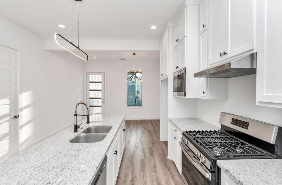 Stainless steel appliances and sleek design Stainless steel appliances and sleek design