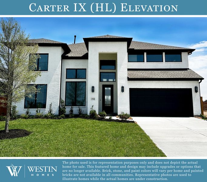 Representative exterior photo of a completed home built from the The Carter IX by Westin Homes in Lago Mar - 60', Texas City, TX (Image 13).